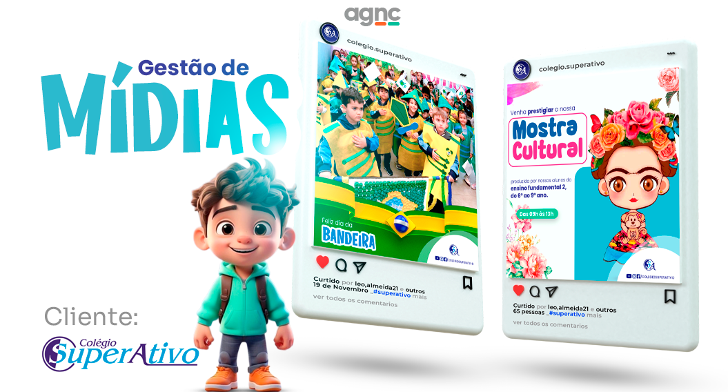 Portifolio: Gestão De Mídias Colégio Superativo Veja como ficou nosso trabalho de criação de conteúdos e Gestão de mídias Colégio Superativo de São Paulo.
