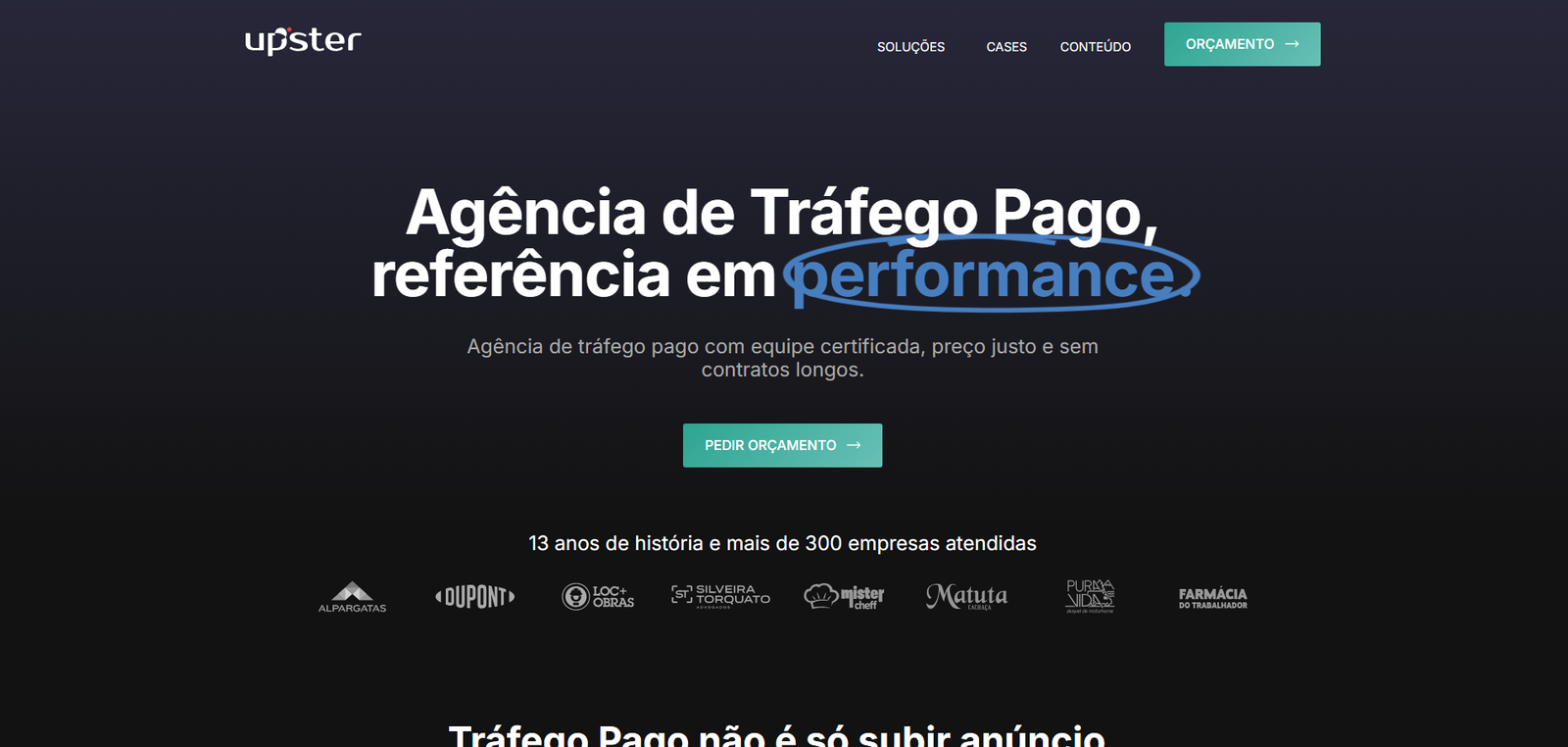 melhores-agencias-de-trafego-pago-em-2026-2 A Upster se destaca especialmente para empresas de e-commerce e varejo online que precisam de escalabilidade com controle, integrando tráfego pago a uma visão ampla de funil e experiência do usuário.